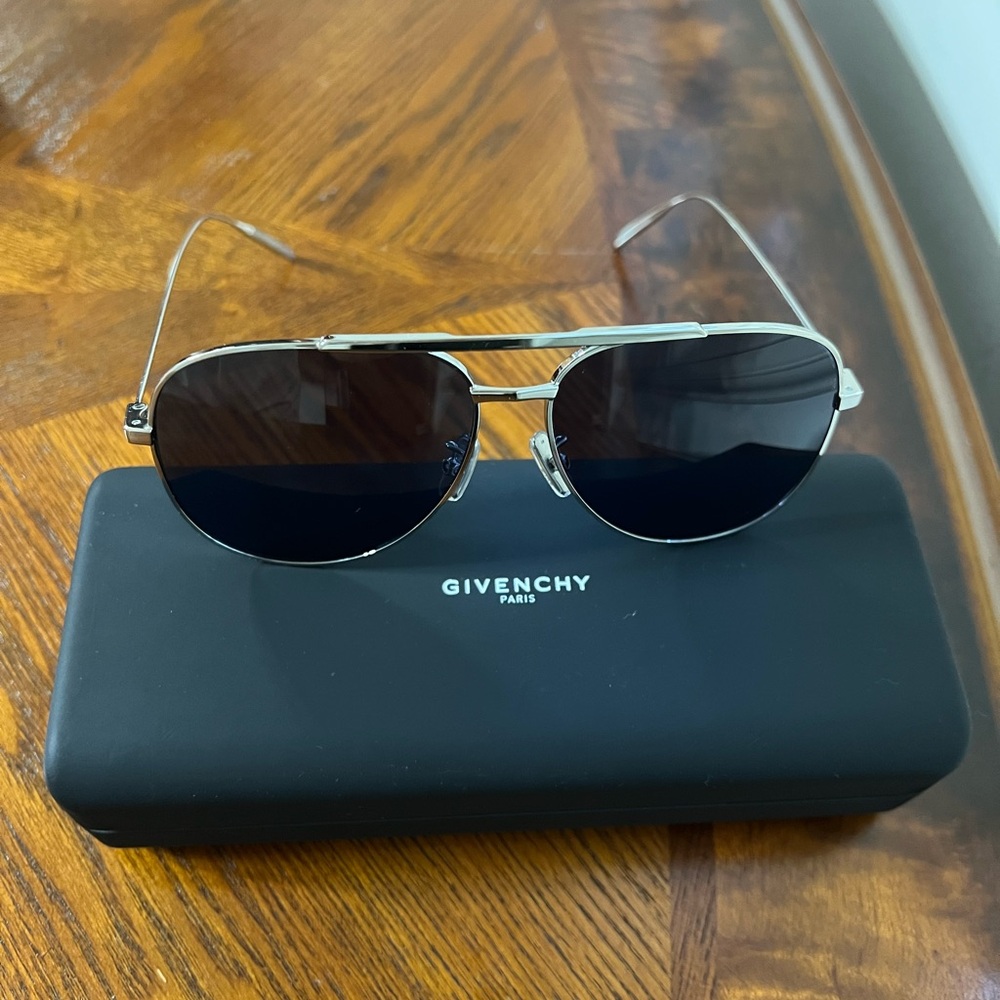 Givenchy Silver Aviator Sunglasses